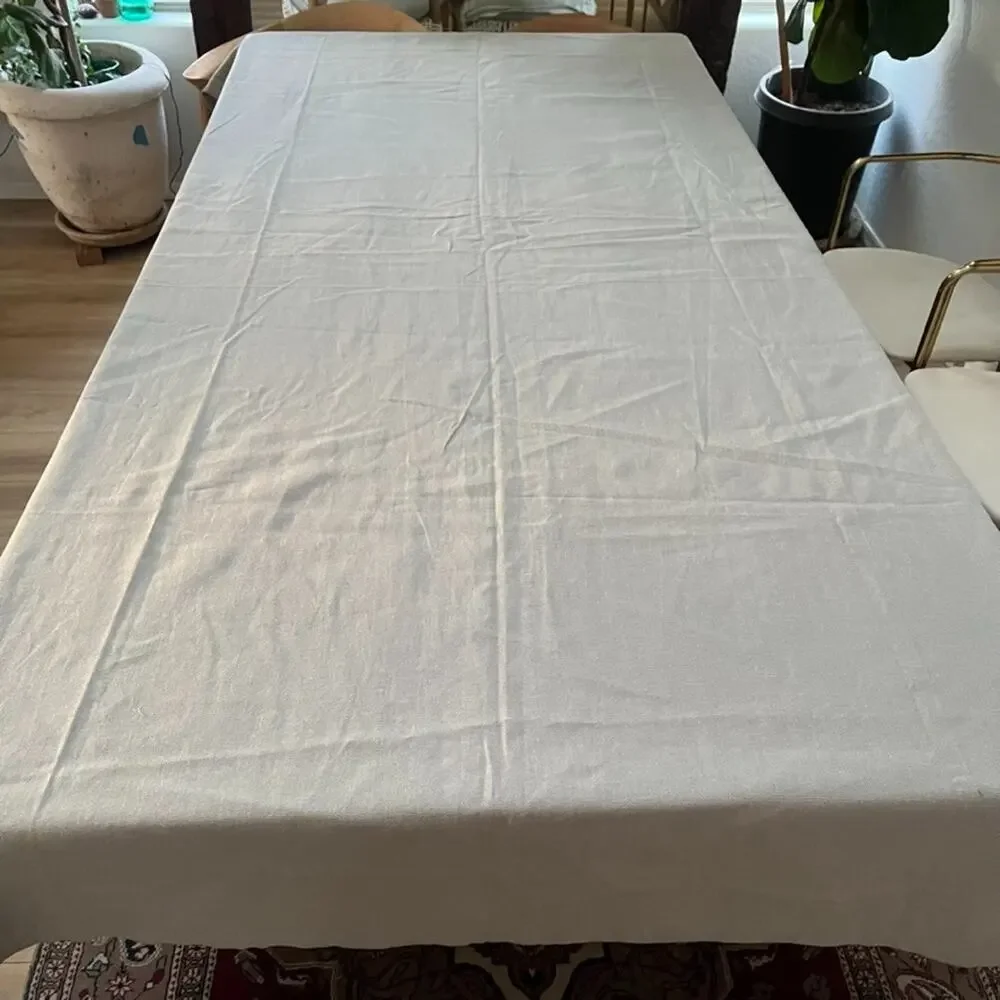 Ikea Gray Cotton Flax Blend Curtain Panels (2) 57 x 98 in Rod Pocket